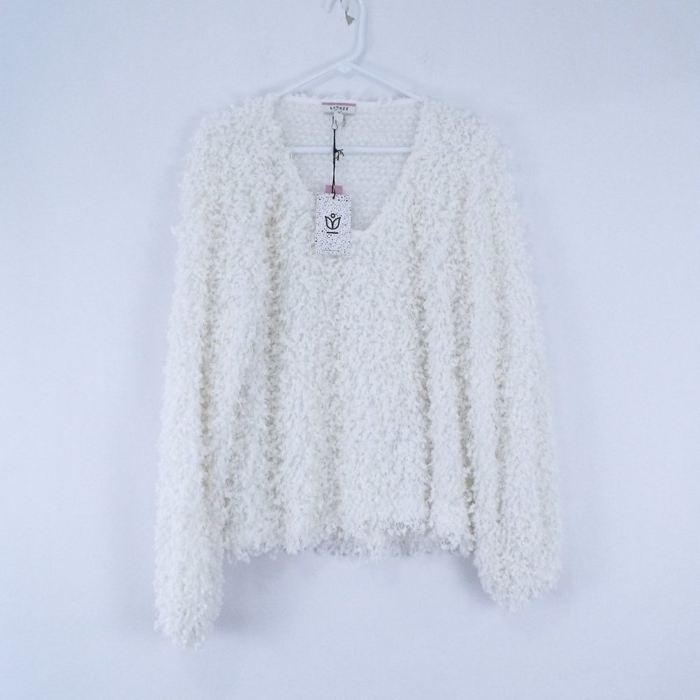 Andree by Unit Ivory Shag Sweater 1X